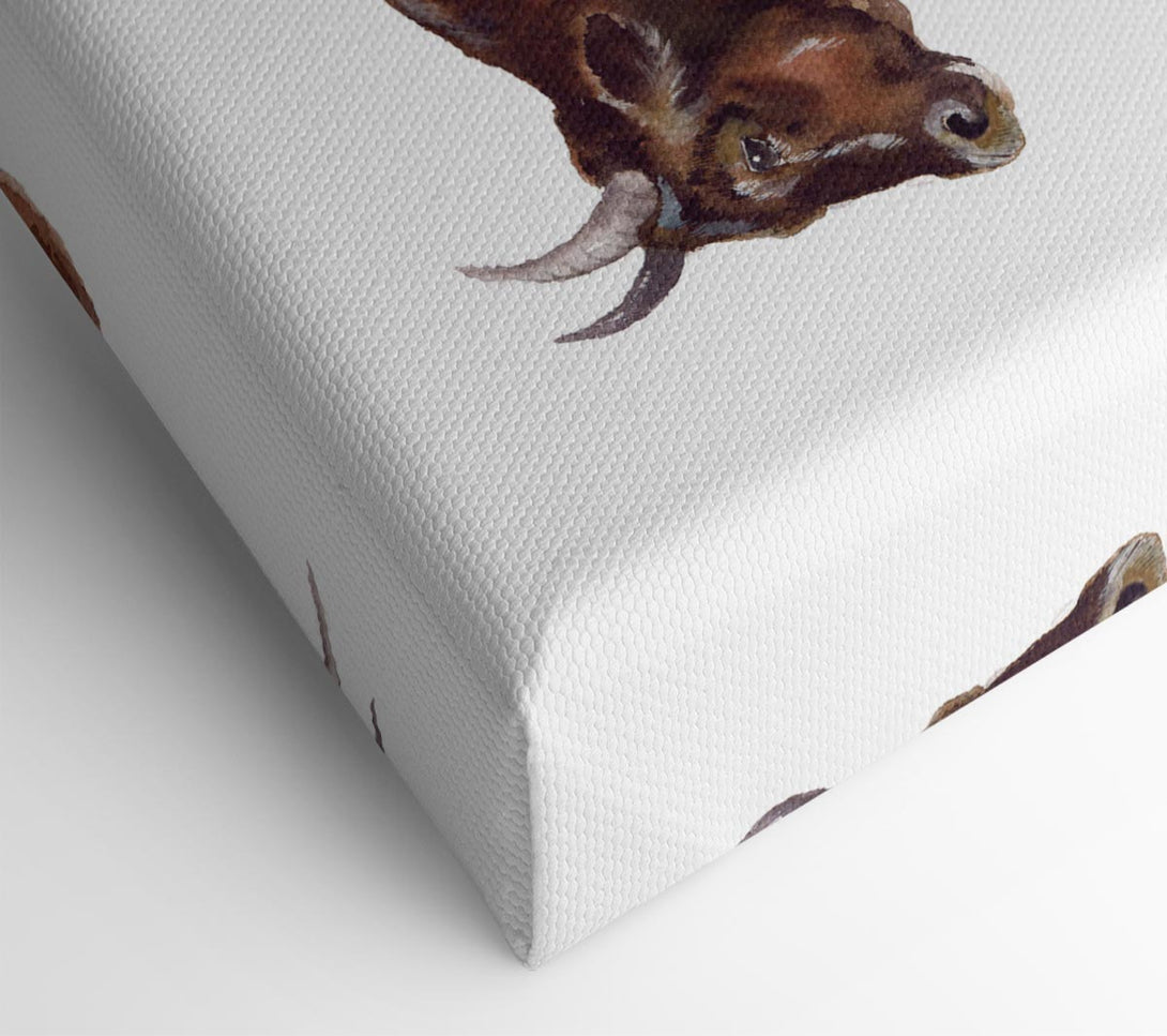  A Canvas Print of Big Brown Cow Canvas Art