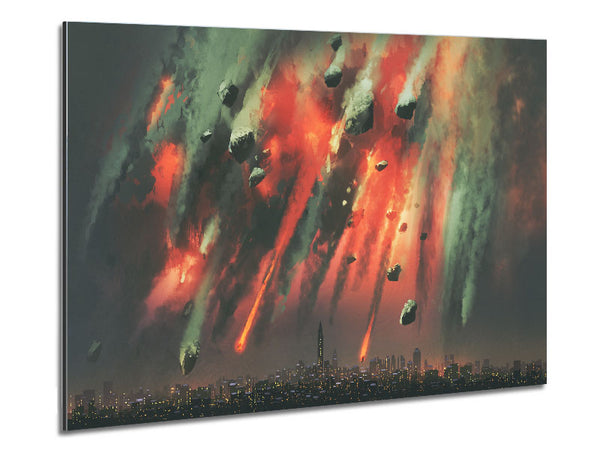 Asteroids Hitting The Earth Metal Print