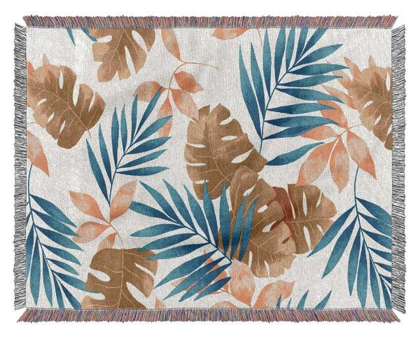 Modern Palm Leaves Woven Blanket