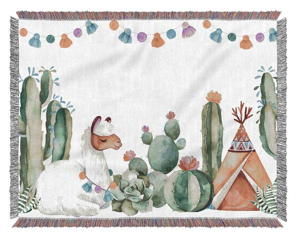 Llama Nursery Woven Blanket