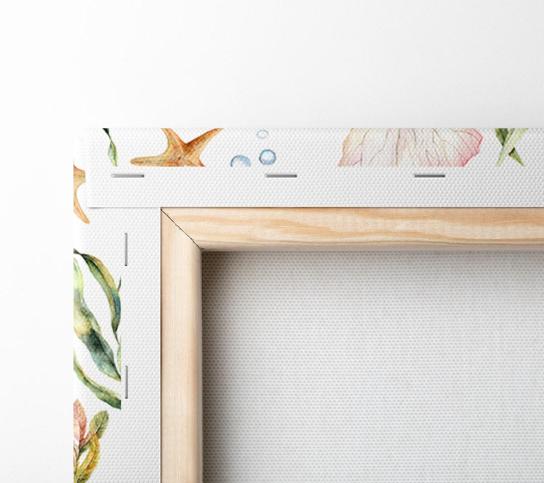  A Canvas Print of Water Colour Sea Creatures Canvas Wall Art