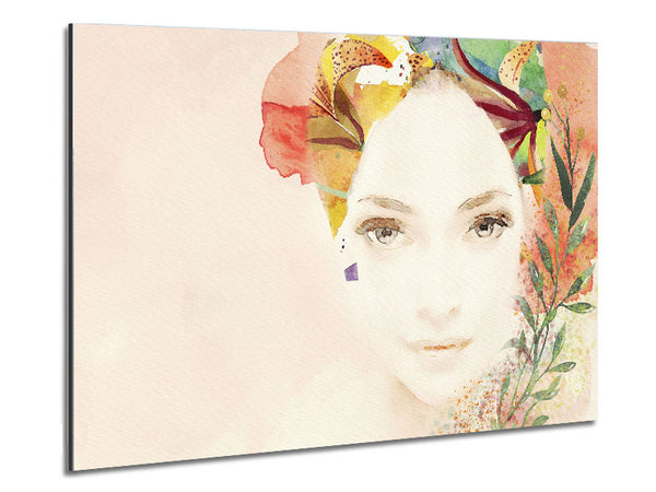 Flowerwoman Metal Print