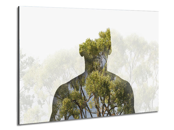 Doube Exposure Man Metal Print