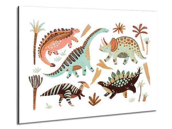 The Dinosaur Gathering Metal Print