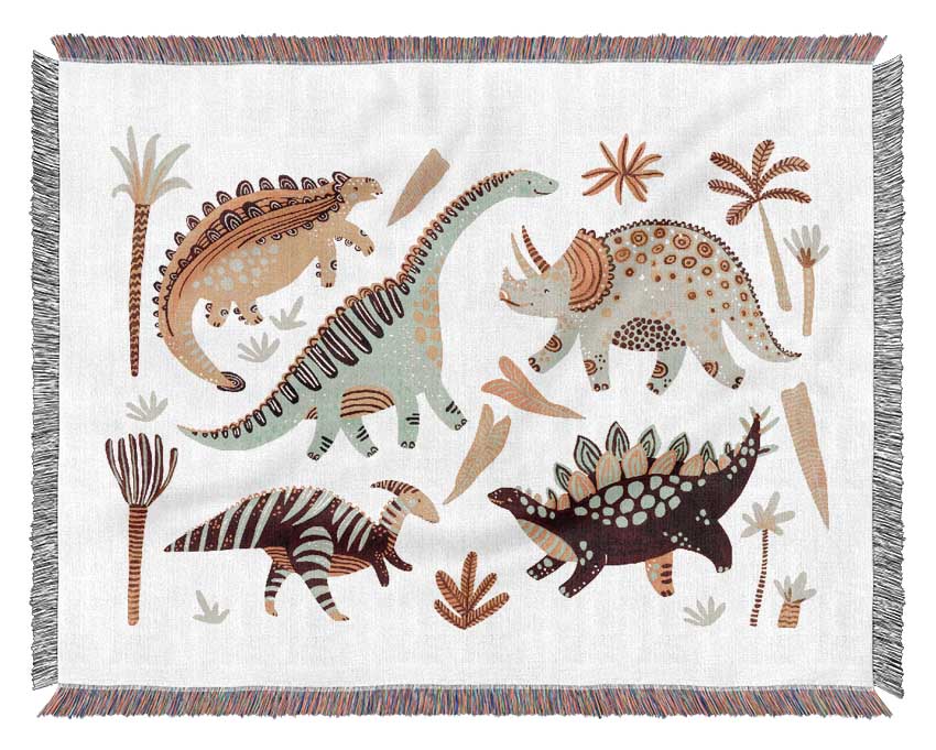 The Dinosaur Gathering Woven Blanket