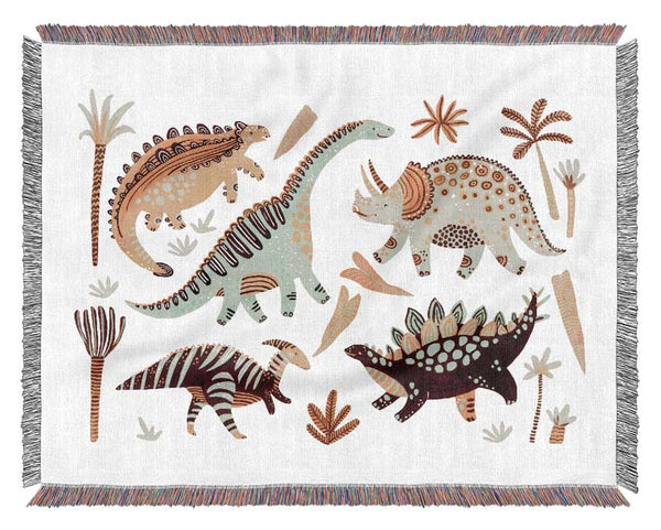 The Dinosaur Gathering Woven Blanket