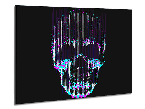 Distorted Skull Metal Print