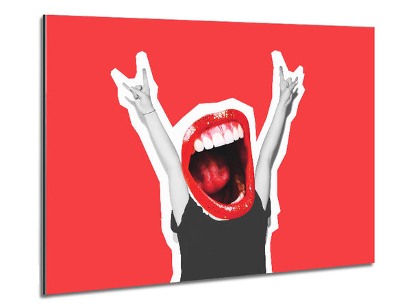 Red Lips On A Body Metal Print