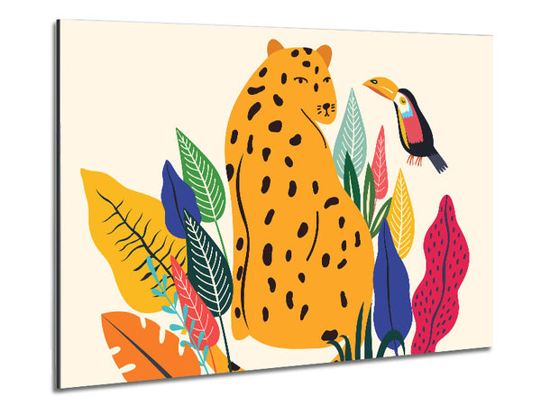 Mid Century Leopard Metal Print