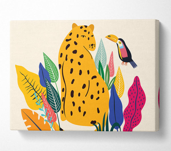  A Canvas Print of Mid Century Leopard Canvas Print