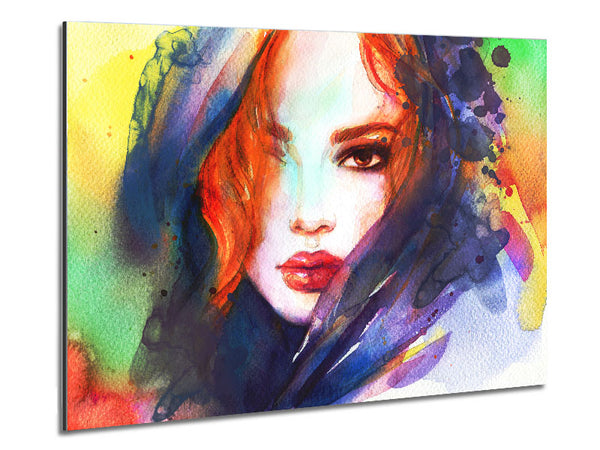 Rainbow Coloured Woman Metal Print