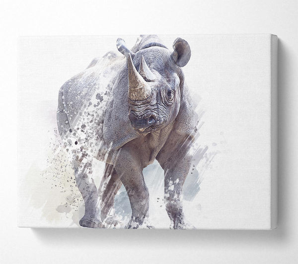  A Canvas Print of Watercolour Rhino Canvas Print