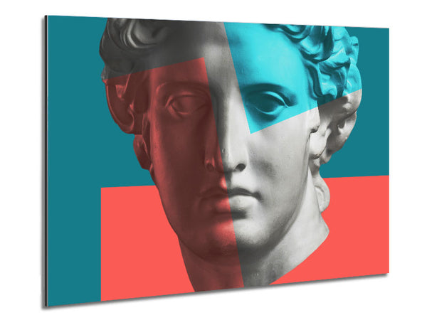 Greek Head Of Colour Metal Print