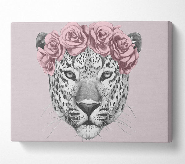  A Canvas Print of The Rose Head Leopard Canvas Print