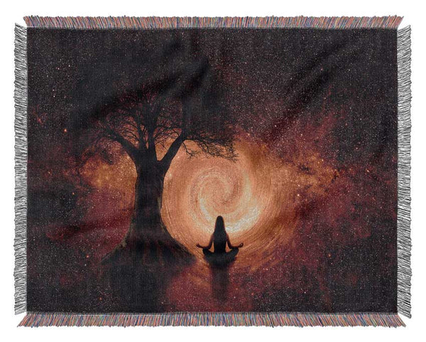 Meditation By The Tree Woven Blanket