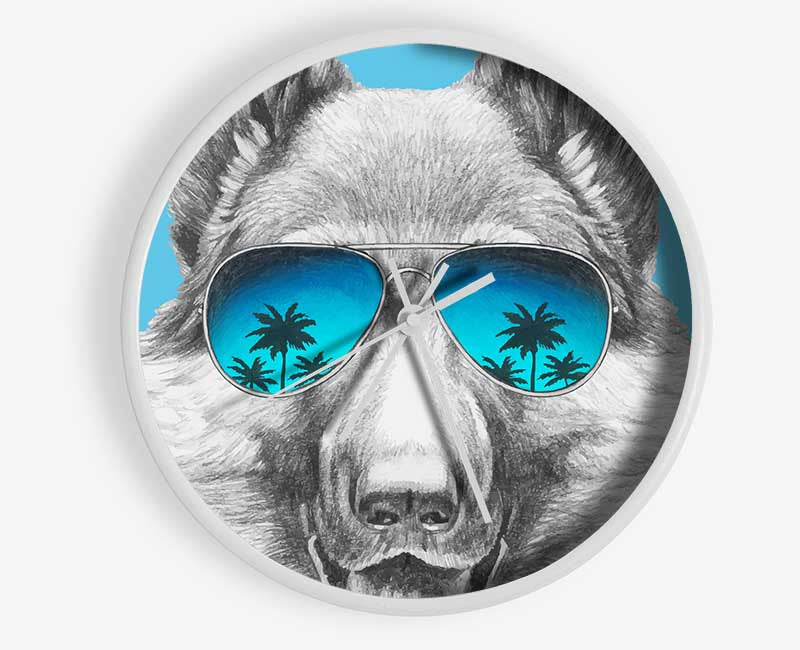 German Shepherd Glasses Clock - Wallart-Direct UK