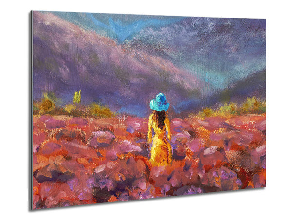The Yellow Woman In The Field Metal Print