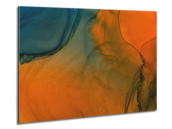 Blue And Yellow Flow Metal Print