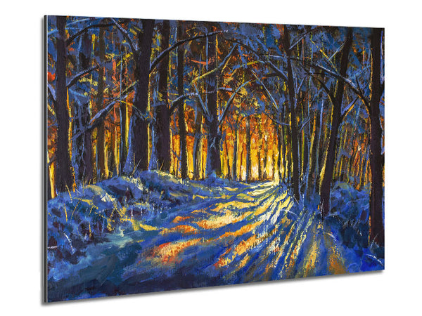 Snowy Winters Forest Metal Print