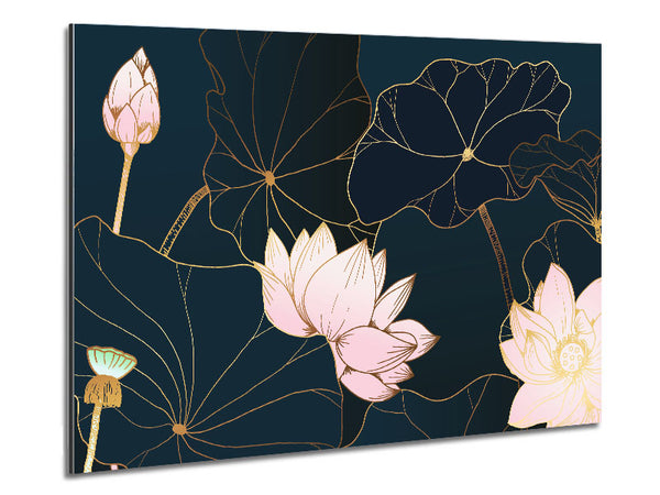 Flowers Bold In Blue Metal Print