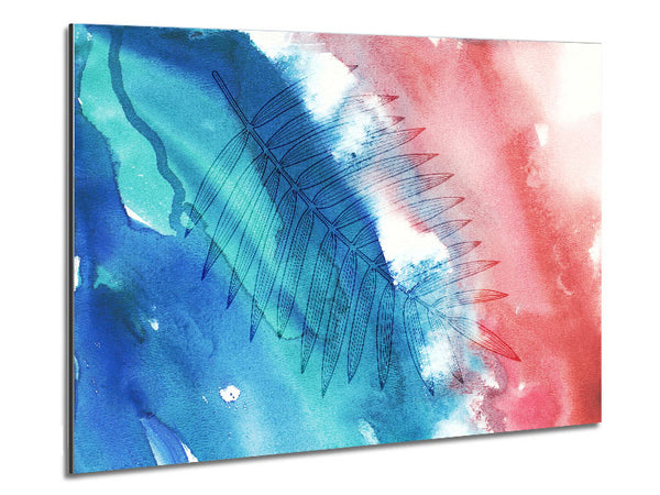 The Fern On Watercolour Metal Print