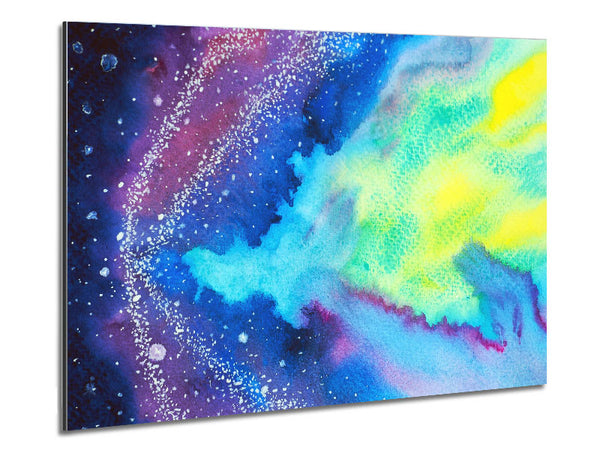 Space In Watercolour Metal Print