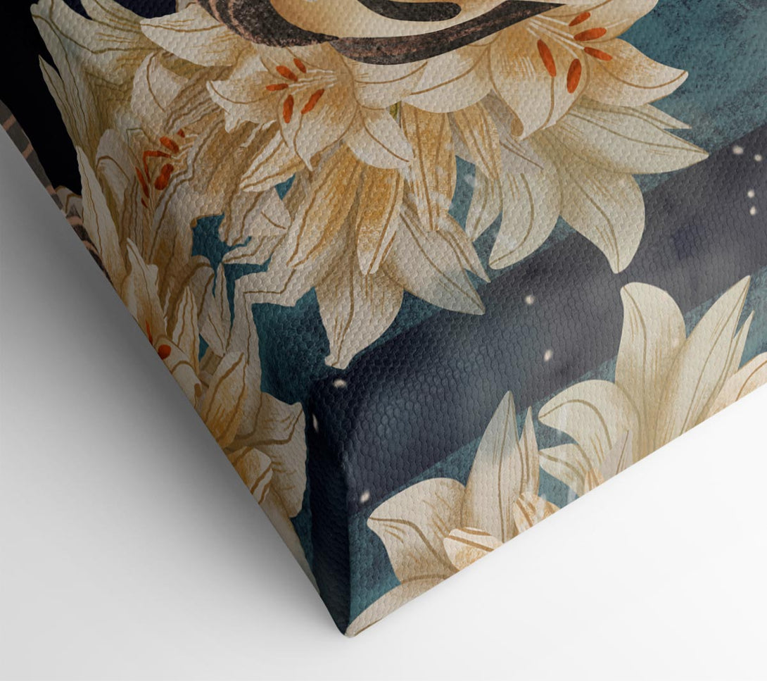  A Canvas Print of Cream Flowers Woman Canvas Wall Art