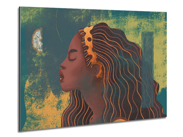 The Woman In Flowers Metal Print