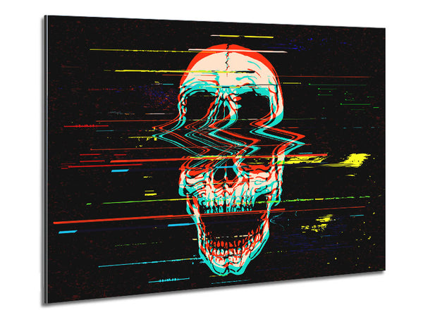 Waves Through A Skull Metal Print