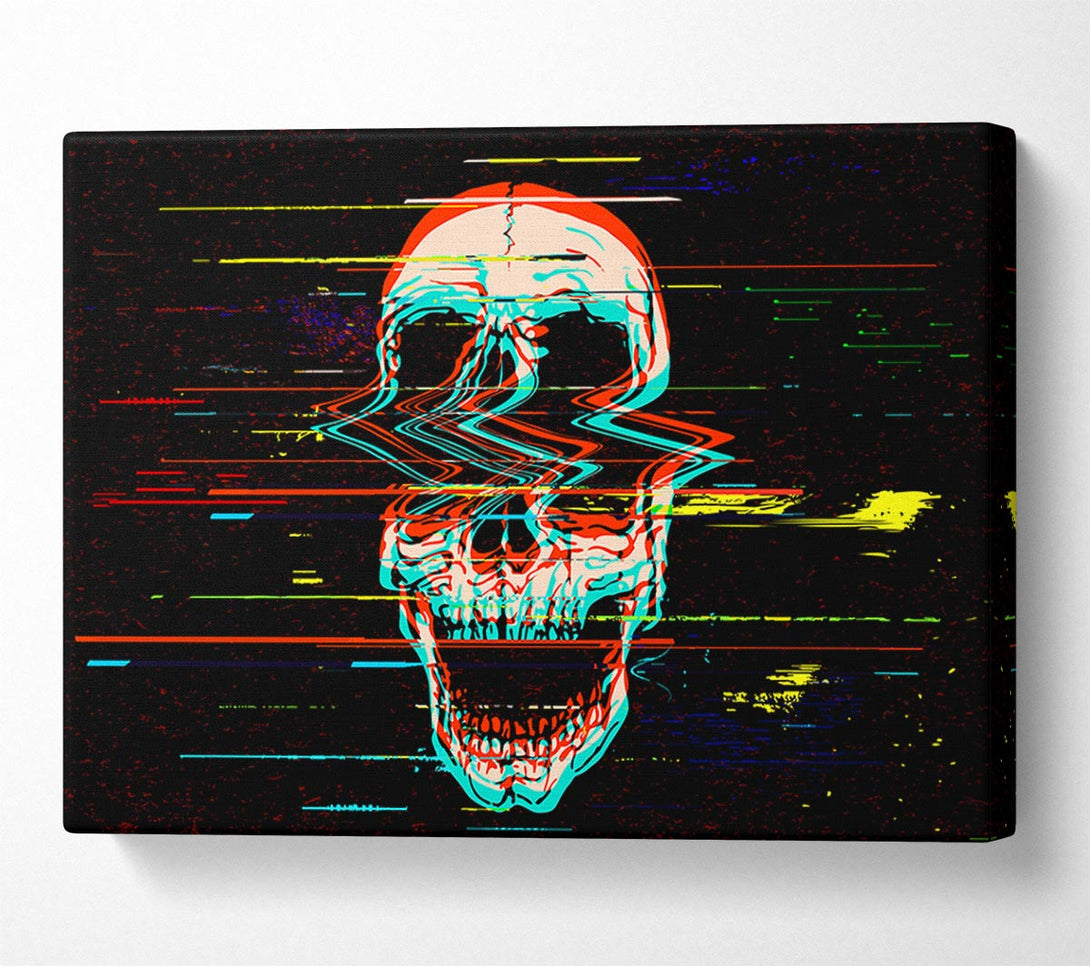  A Canvas Print of Waves Through A Skull Canvas Art