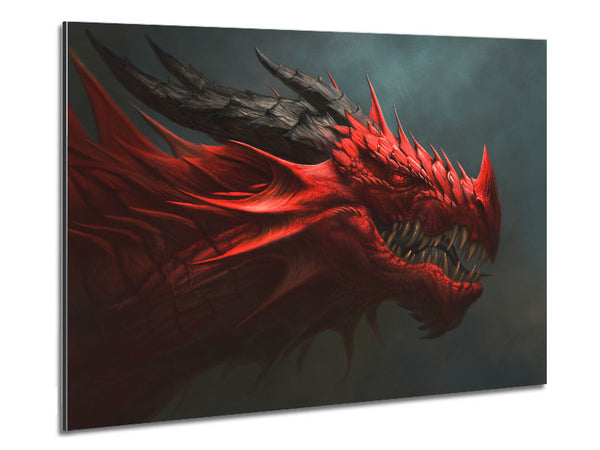 Red Nasty Dragon Metal Print