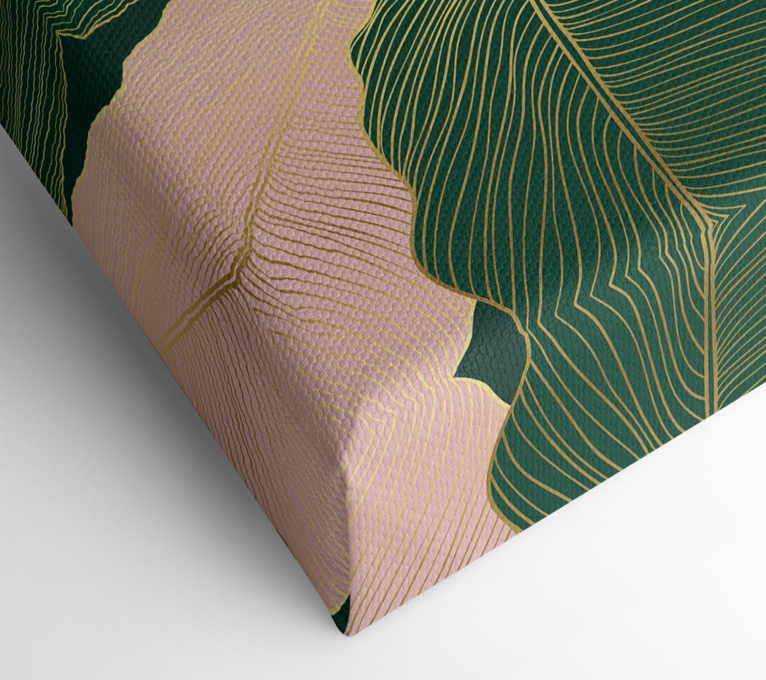  A Canvas Print of Palm Leaf Gold Lines Canvas Wall Art
