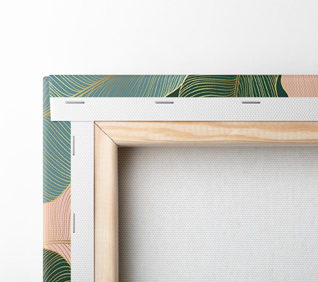  A Canvas Print of Palm Leaf Gold Lines Canvas Wall Art