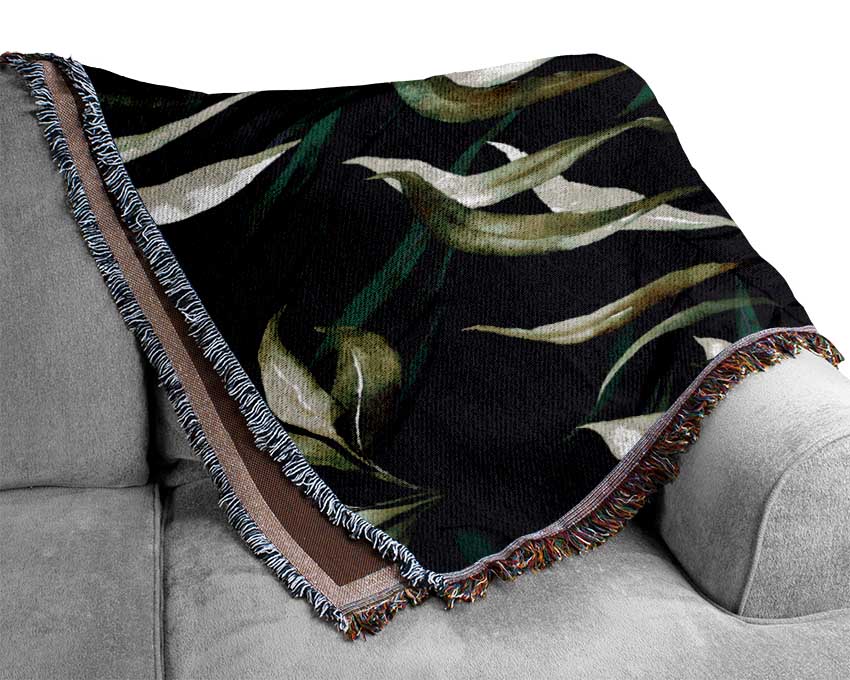 Green Leaves Of Plenty Woven Blanket