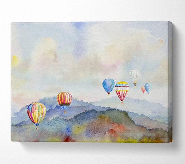  A Canvas Print of Hot Air Balloons In The Valley Canvas Print