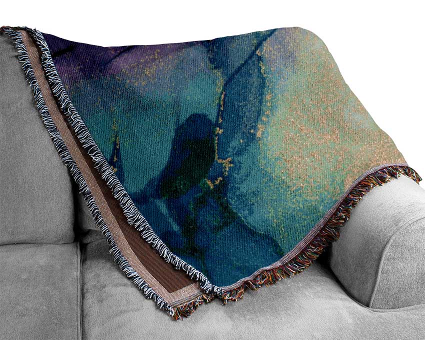 Glitter Over Watercolour Woven Blanket