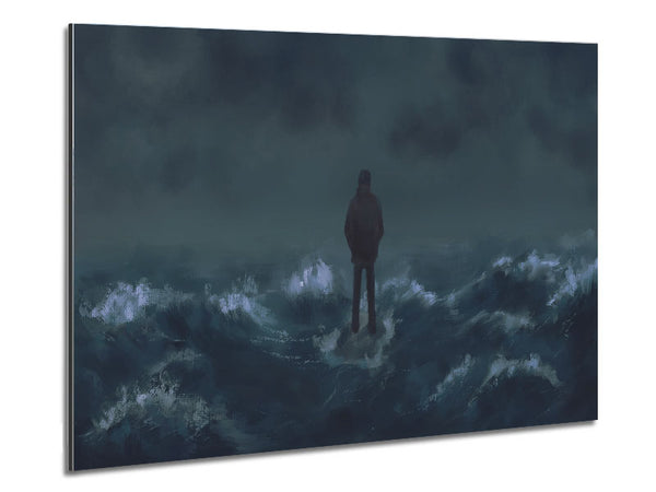 Standing On The Crashing Waves Metal Print