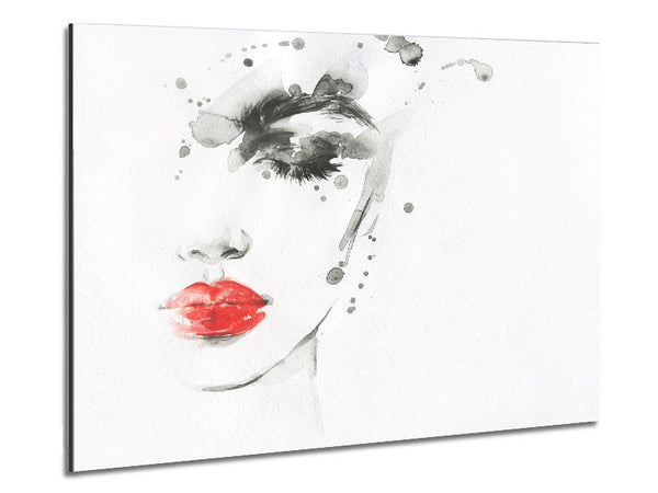 Watercolour Face Beauty Metal Print