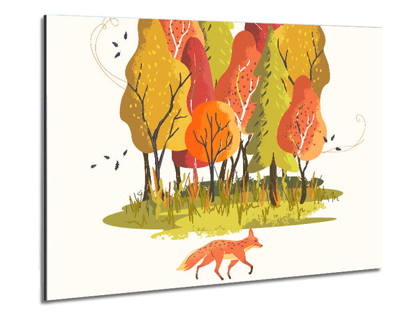 Fox In The Woodland Metal Print