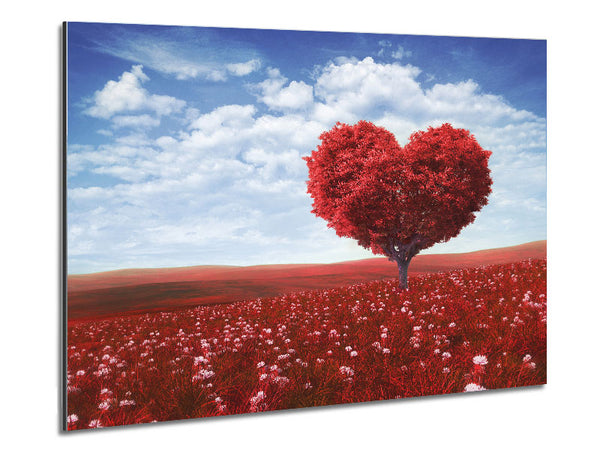 The Red Tree Heart Metal Print