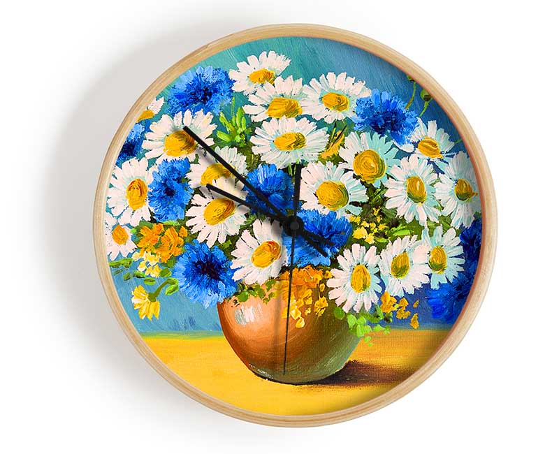 The Vase Of Daisies Clock - Wallart-Direct UK