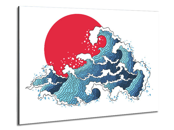 Crashing Waters Under The Sun Metal Print