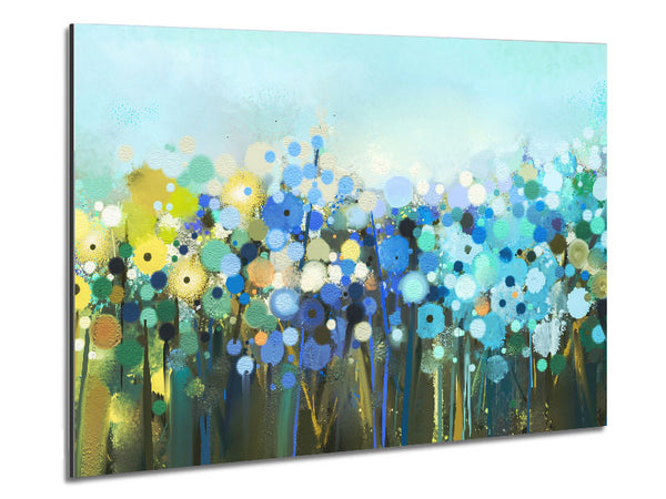 The Turquoise Wonder Flowers Metal Print