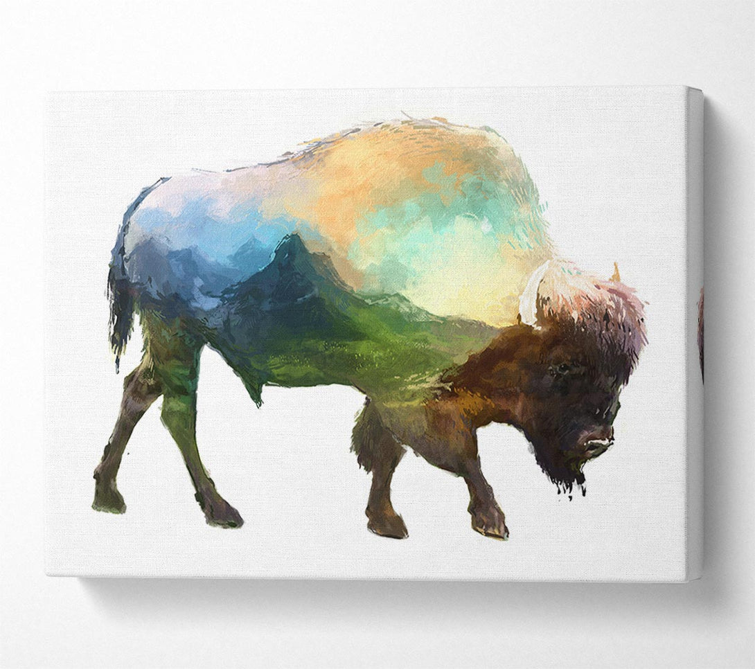  A Canvas Print of The Bison Of The Universe Canvas Print