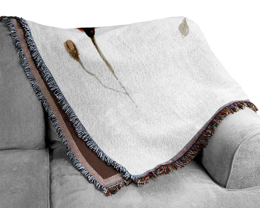 Four Pretty Flowers Woven Blanket