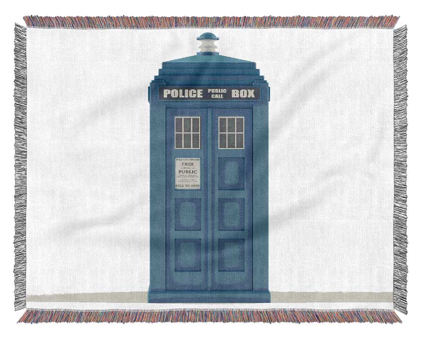 The Blue Police Box Woven Blanket