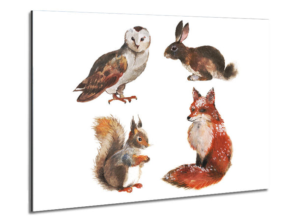 Animals Of The Woodland Metal Print