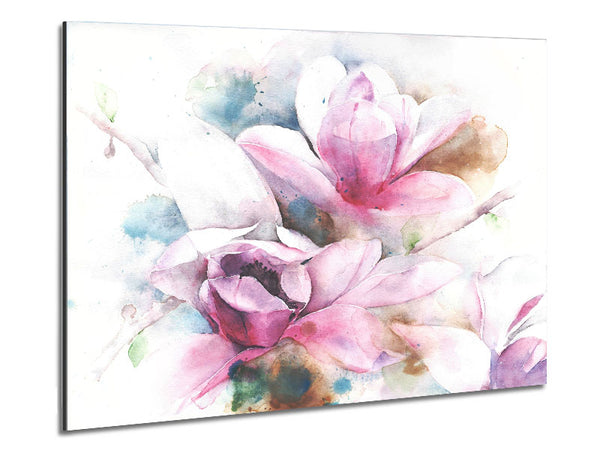 Subtle Sketched Flowers Metal Print