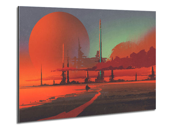 The City Evacuation Metal Print