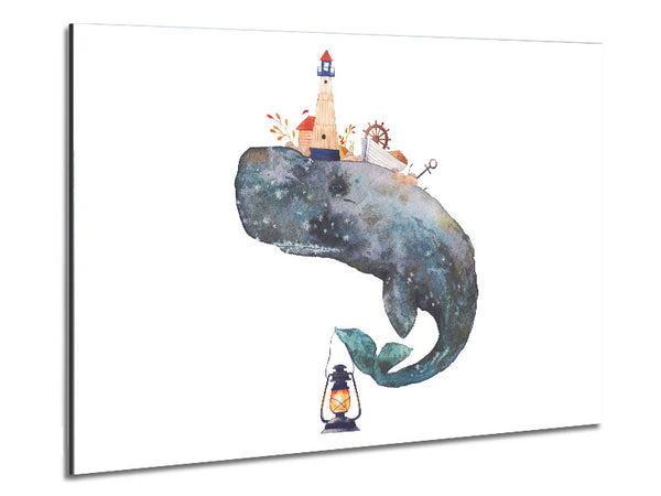 The Seaside Whale Metal Print